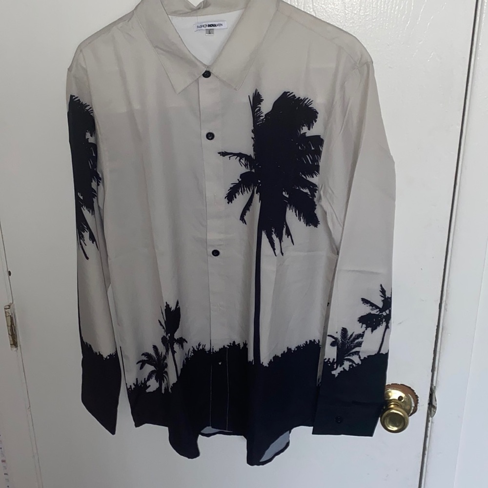 Palm desert long sleeve woven mean top